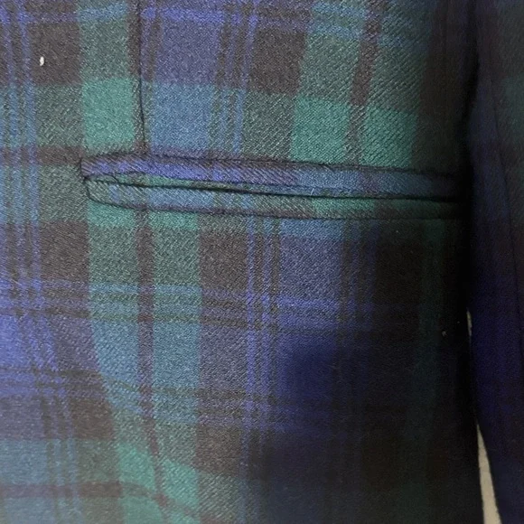 J. Crew Women's Tartan Blazer - Navy and Forest Green - Picture 6 of 12